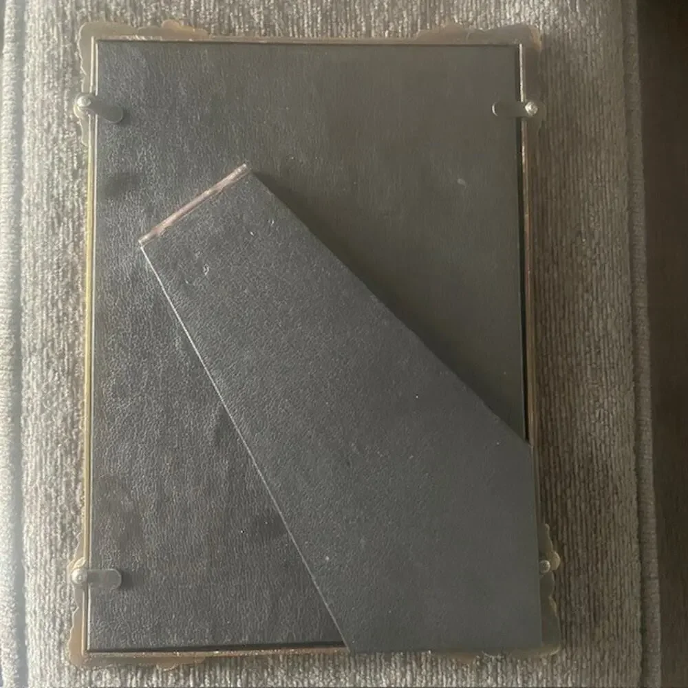 Vintage Bronze Glass Picture Frame Table Top Display 5 X 7